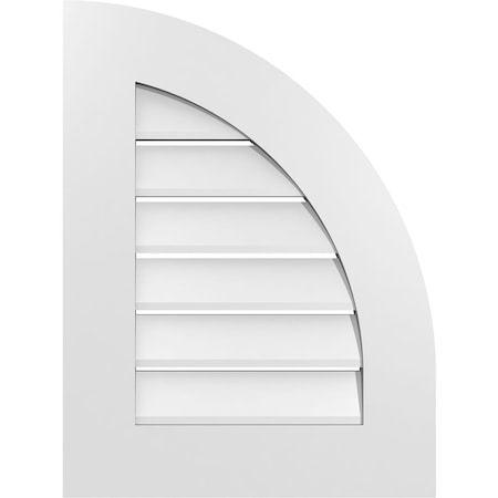 Ekena Millwork Quarter Round Top Right Surface Mount PVC Gable Vent w/ 3-1/2"W x 1"P Standard Frame, 18"W x 24"H GVPQR18X2401SF